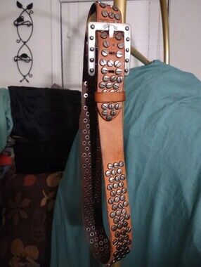 MILLIONAIRE Genuine Leather & Steel Nail-Head Studded Belt (Long)